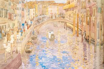 莫裡斯 巴西 加斯特 Venetian Canal Scene